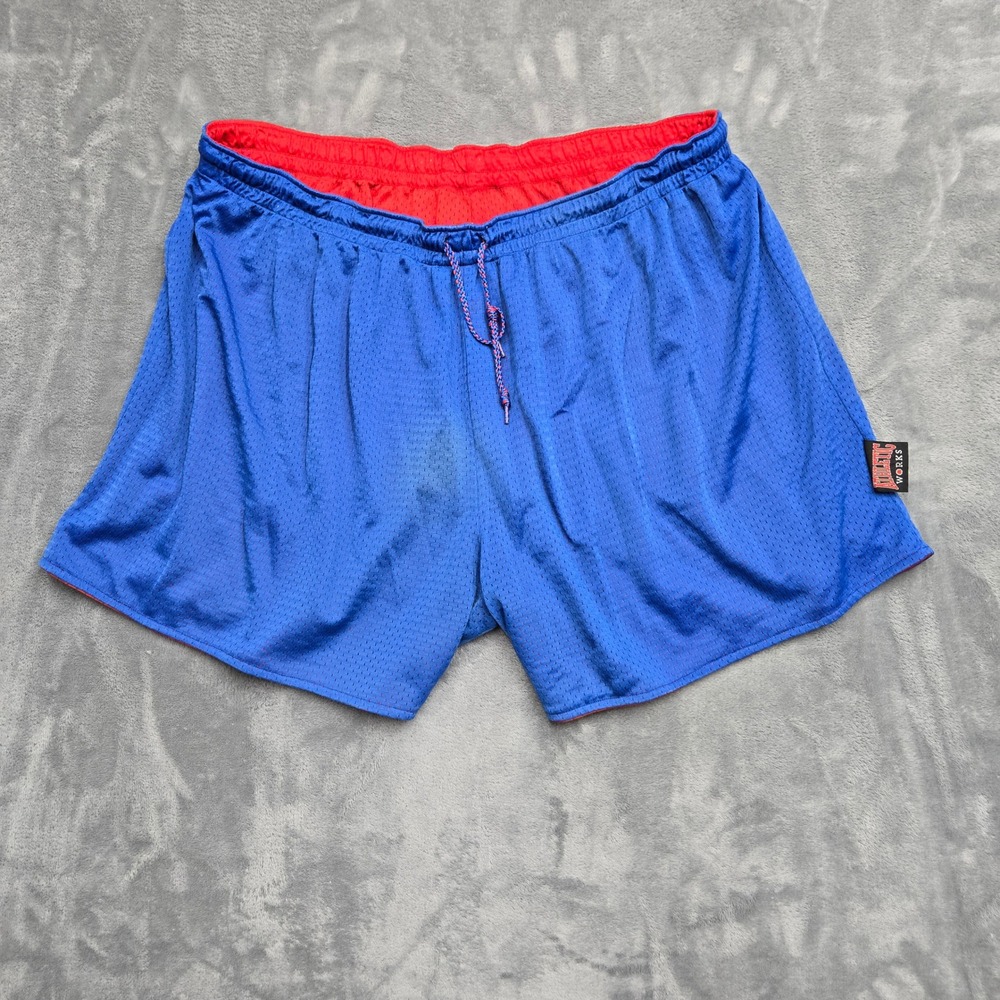 Athletic Works Mens Reversible Mesh Basketball Shorts Blue Red Gym Size XL 34W